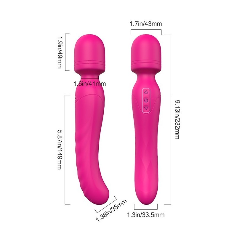 VIBRAÇÕES DO AMOR AQUECENDO BODYWAND. Vibrador duplo, 2 motores. Calor. Recarregável