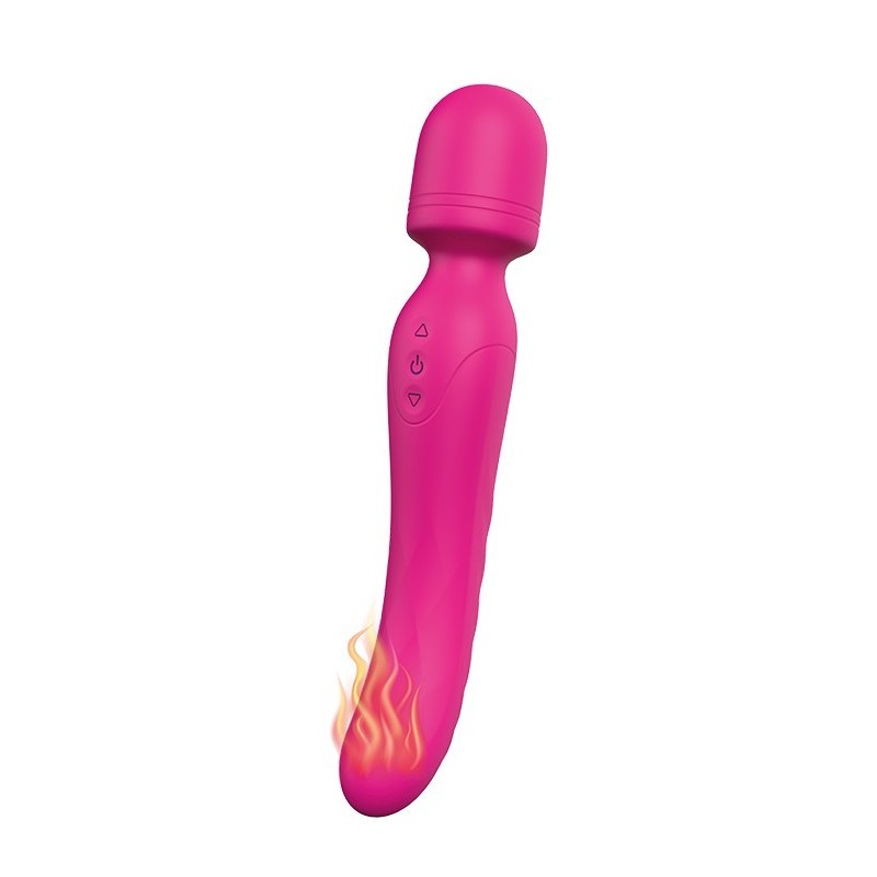 VIBRAZIONI D'AMORE CHE RISCALDANO BODYWAND. Doppio vibratore, 2 motori. Calore. Ricaricabile