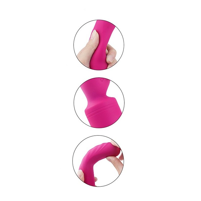 SCHWINGUNGEN DER LIEBE, DIE DEN KÖRPERSTAB ERWÄRMEN. Doppelvibrator, 2 Motoren. Wärme. Wiederaufladbar