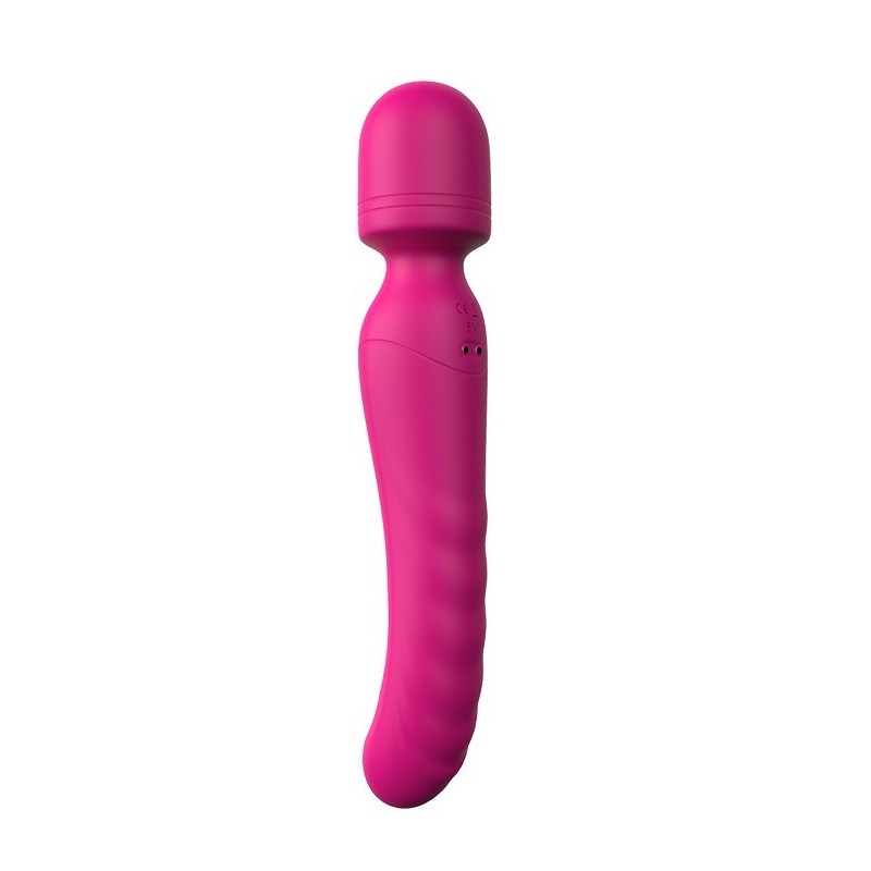SCHWINGUNGEN DER LIEBE, DIE DEN KÖRPERSTAB ERWÄRMEN. Doppelvibrator, 2 Motoren. Wärme. Wiederaufladbar