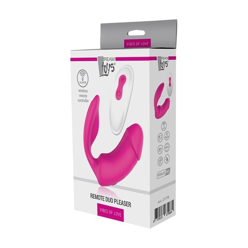 VIBRAZIONI D'AMORE REMOTO DUO PLEASER. Vibratore telecomandato. Ricaricabile