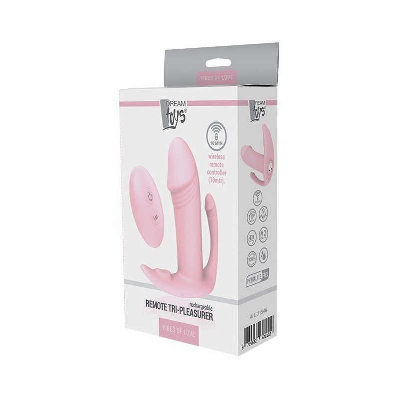 VIBES OF LOVE REMOTE TRI-PLEASURER. Vibrador control remoto. Recargable