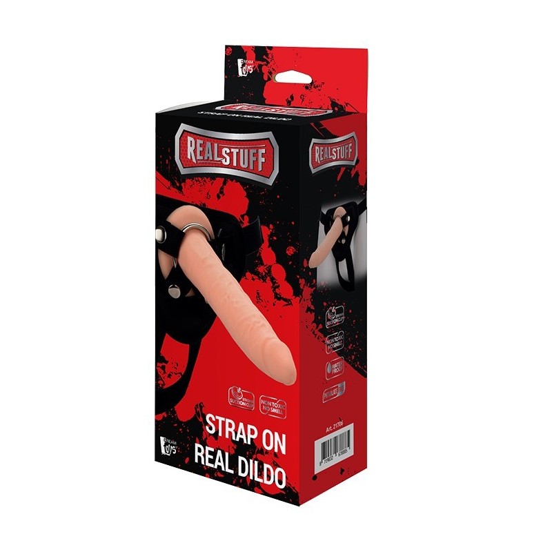 REALSTUFF CINTURINO ON REAL DILDO - Imbracatura con Dildo Realistico silicone liquido 20x4cm
