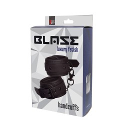 Schwarze Handschellen mit schwarzer Metallkette von 10cm- BLAZE