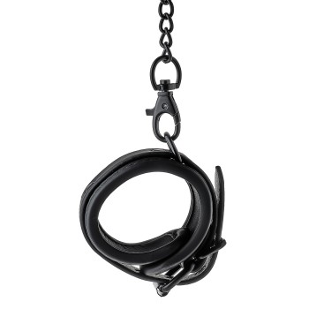 Black handcuffs with black metal chain of 10cm- BLAZE 2