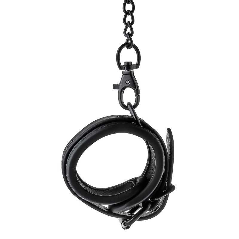 Black handcuffs with black metal chain of 10cm- BLAZE