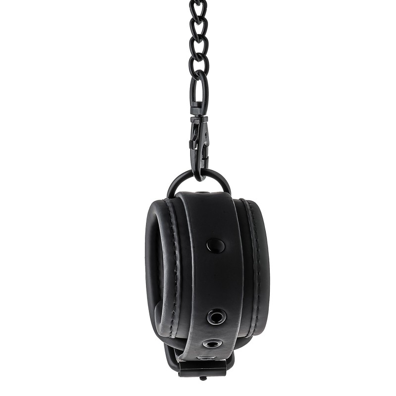 Schwarze Handschellen mit schwarzer Metallkette von 10cm- BLAZE