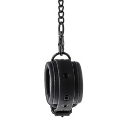 Schwarze Handschellen mit schwarzer Metallkette von 10cm- BLAZE