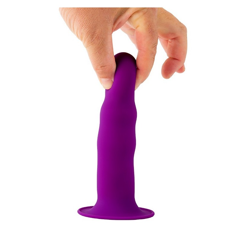 SOLID LOVE PREMIUM RIBBED DILDO PURPLE - Termorreactivo