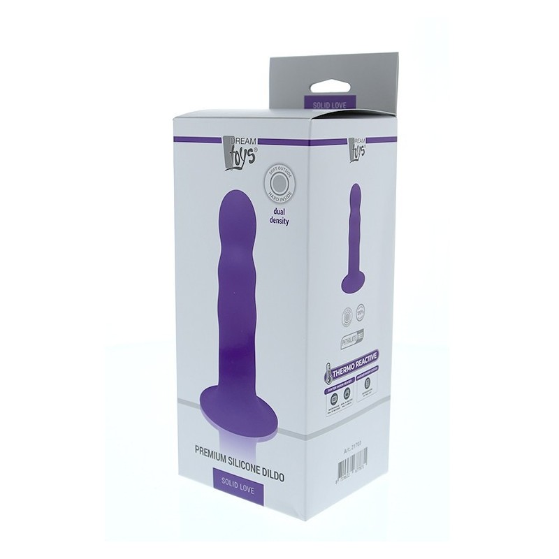 SOLID LOVE PREMIUM RIBBED DILDO PURPLE - Thermoréactif