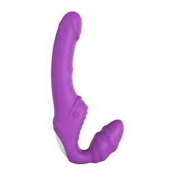 ESSENTIALS DOUBLE DIPPER VIOLET. Double harnais vibrant. Rechargeable