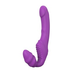 ESSENTIALS DOUBLE DIPPER VIOLET. Double harnais vibrant. Rechargeable