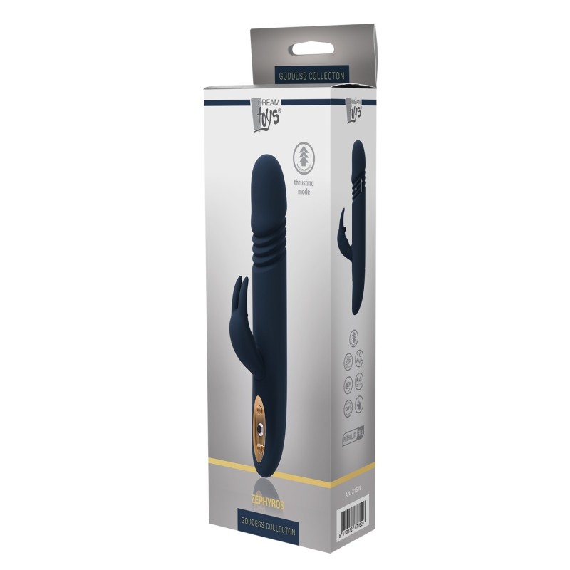 DEUSA COLEÇÃO ZEPHYROS. Propulsor - função push. Silicone líquido. Vibrador duplo 10 modos. Recarregável
