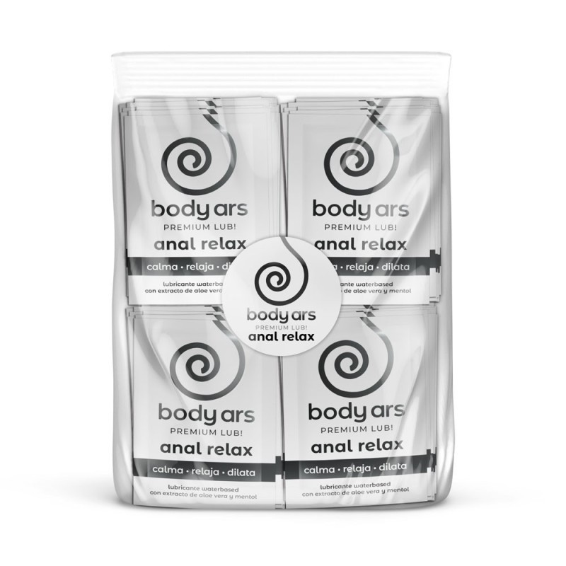 100 vagens Lubrificante anal Relax Body Ars base de água 100x4 ml