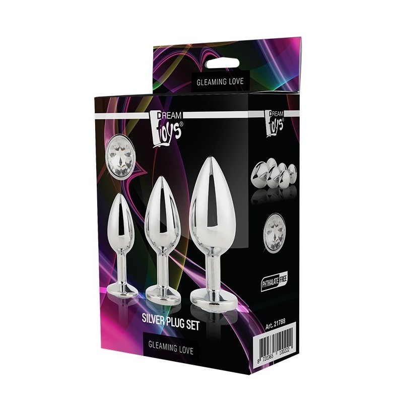 RELUZENTE AMOR PRATA PLUG SET de joias de prata