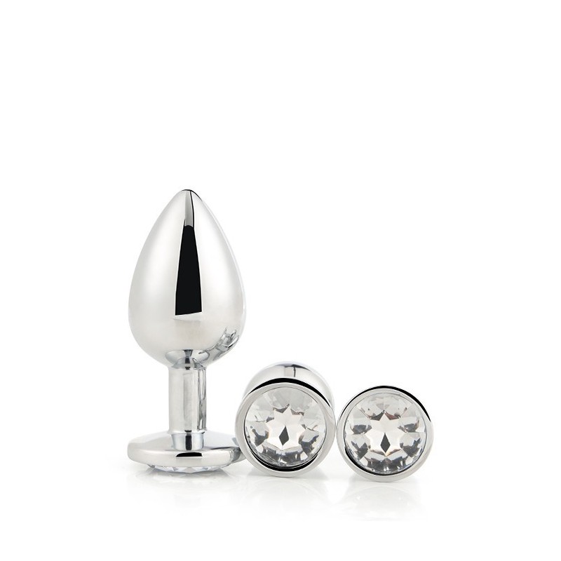 GLEAMING LOVE SILVER PLUG SET de joyas anales plateadas
