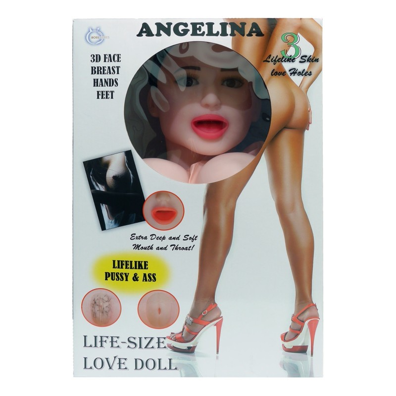 Bambola Angelina - viso, piedi e mani 3D - vagina e ano ciberskin - con vibrazione