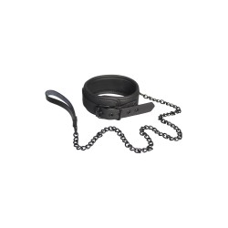 Col et bracelet noirs avec chaîne métallique noire de 10cm- BLAZE