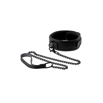 Black Collar and Strap with black metal chain of 10cm- BLAZE 2