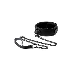 Col et bracelet noirs avec chaîne métallique noire de 10cm- BLAZE