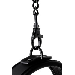 Collar y Correa Negra con cadena metálica negra de 10cm- BLAZE