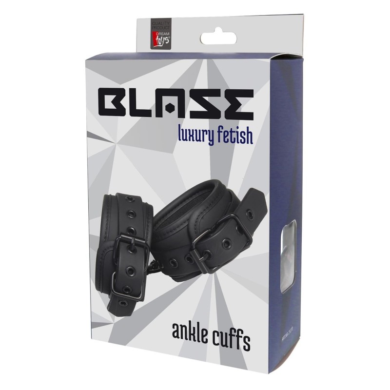 Algemas pretas no tornozelo com corrente de metal preto de 12cm- BLAZE
