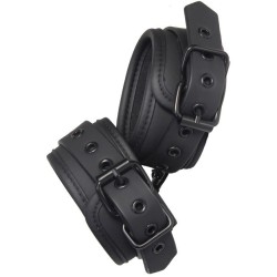 Black ankle handcuffs with black metal chain of 12cm- BLAZE