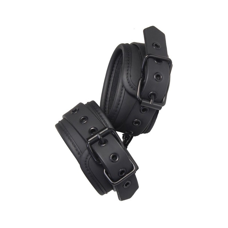 Algemas pretas no tornozelo com corrente de metal preto de 12cm- BLAZE