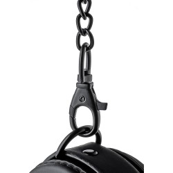 Schwarze Knöchelhandschellen mit schwarzer Metallkette von 12cm- BLAZE