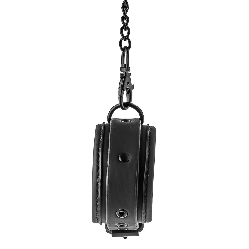 Menottes noires à la cheville avec chaîne métallique noire de 12cm- BLAZE