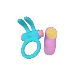 Riny Blue - Anello vibrante 24 modalità Telecomando ricaricabile - PARTY TOYS