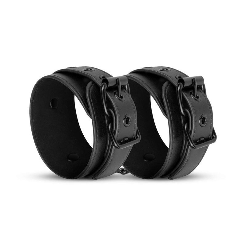 Faux Leather Ankle Captions - Black