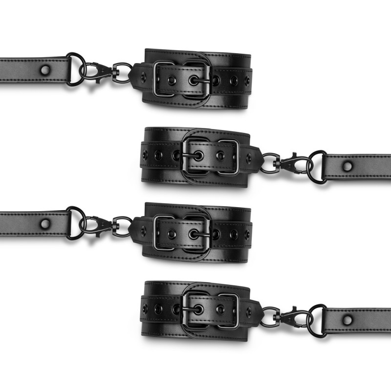 Hogtie con esposas para las manos y los tobillos - Negro