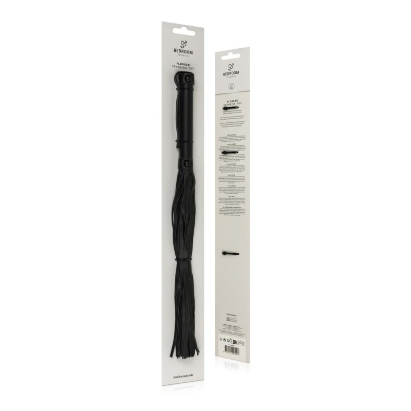 Fouet en simili cuir - 45cm - Noir