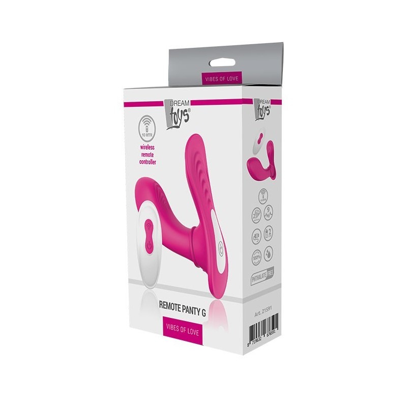 VIBES OF LOVE REMOTE PANTY G MAGENTA. 9 modes, 2 motors. Remote control. Rechargeable