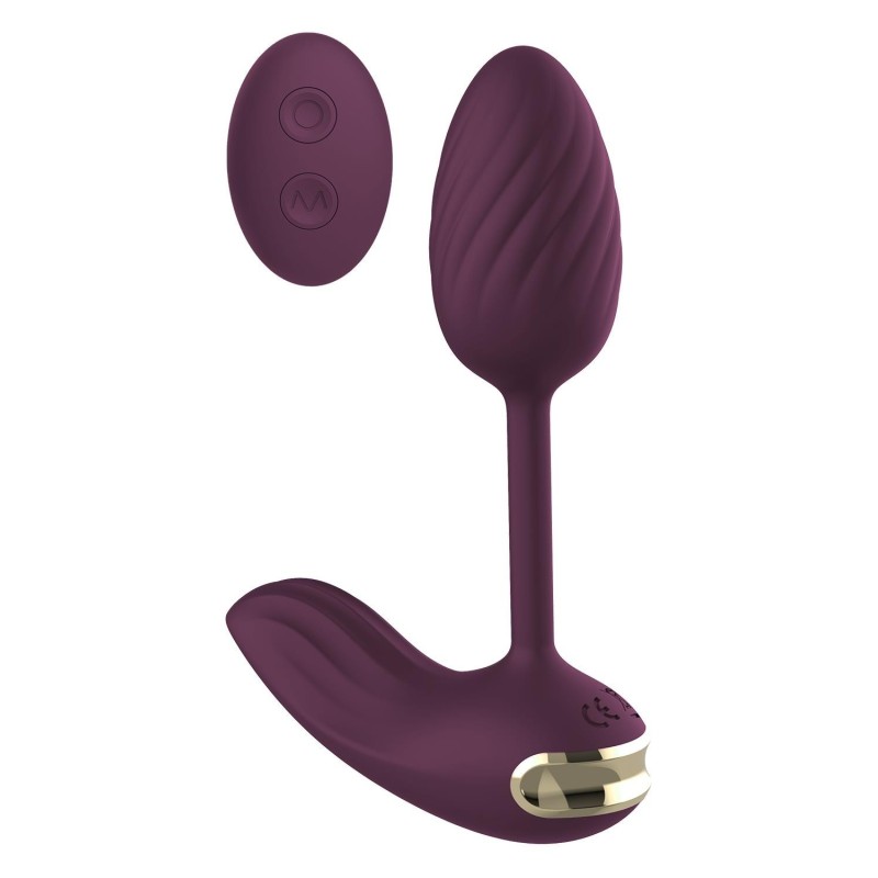 ESSENCIAL FLEXÍVEL VESTÍVEL VIBRANDO OVO ROXO. 10 modos de vibração, 2 motores. Controle remoto. Recarregável