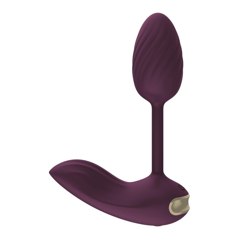 ESSENTIALS FLEXIBLE WEARABLE VIBRATING EGG PURPLE. 10 vibration modes, 2 motors. Remote control. Rechargeable