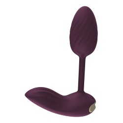 ESSENTIALS FLEXIBLE WEARABLE VIBRATING EGG PURPLE. 10 vibration modes, 2 motors. Remote control. Rechargeable
