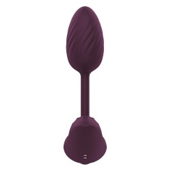 ESSENTIALS FLEXIBLES, TRAGBARES, VIBRIERENDES EI-LILA. 10 Vibrationsmodi, 2 Motoren. Fernbedienung. Wiederaufladbar