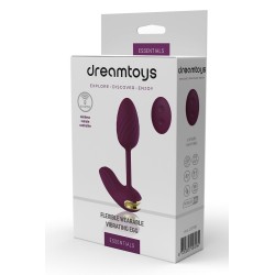 OEUF VIBRANT PORTABLE FLEXIBLE ESSENTIALS VIOLET. 10 modes de vibration, 2 moteurs. Télécommande. Rechargeable