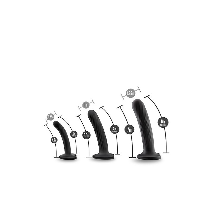 TEMPTASIA TWIST KIT SET DE 3 DILDOS - NEGRO