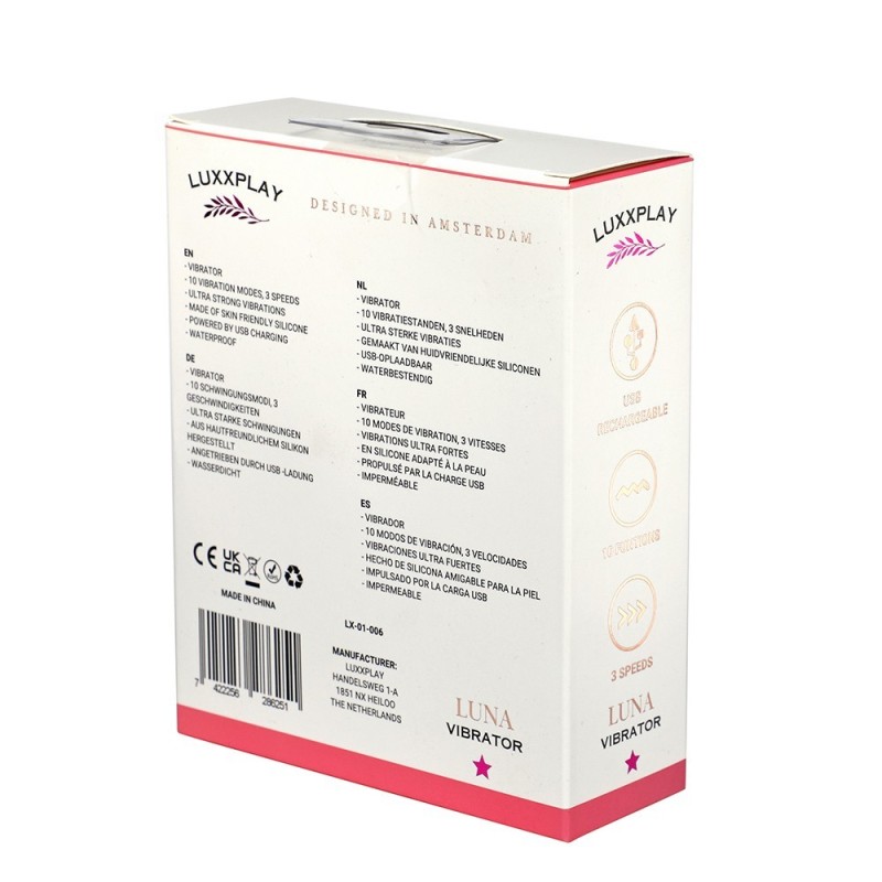 LuxxPlay – Luna – Vibrador rabbit Recargable – Frambuesa