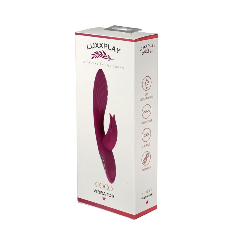 LuxxPlay – Kokosnuss – Wiederaufladbarer Doppelvibrator – Himbeere