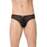 Wetlook Schwarzer gebundener String mit Transparenz 4516 M/L