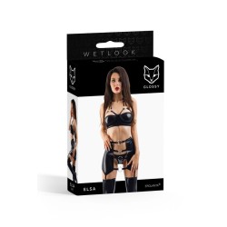 Wetlook Preto Elsa 3 peças Tamanho L