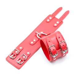 Handschellen mit 2 Schnallen - Rot - FETISH FEVER