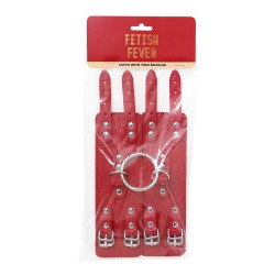 Menottes à 2 boucles - Rouge - FETISH FEVER
