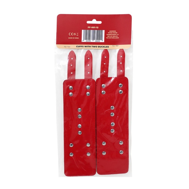 Manette con 2 fibbie - Rosso - FETISH FEVER