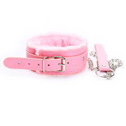 Collar Acolchado Rosa con correa - Fetish Fever