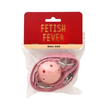 Rosa perforierter Knebel - verstellbar - FETISH FEVER 2